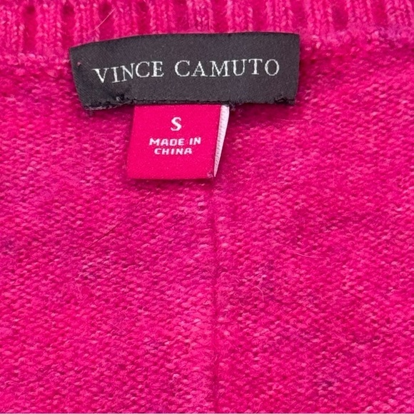 Vince Camuto Size Small V-Neck Pink Sweater Acrylic-Polyester-Spandex - Picture 6 of 6